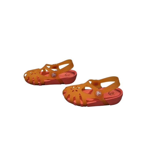 Orange Sandals with Perforated Design and Molded Footbed - Picture 1 of 5